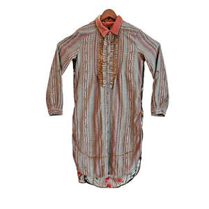 Aratta Silent Journey Dress Size S Velvet Collar Embroidered Back - Boho Hippy